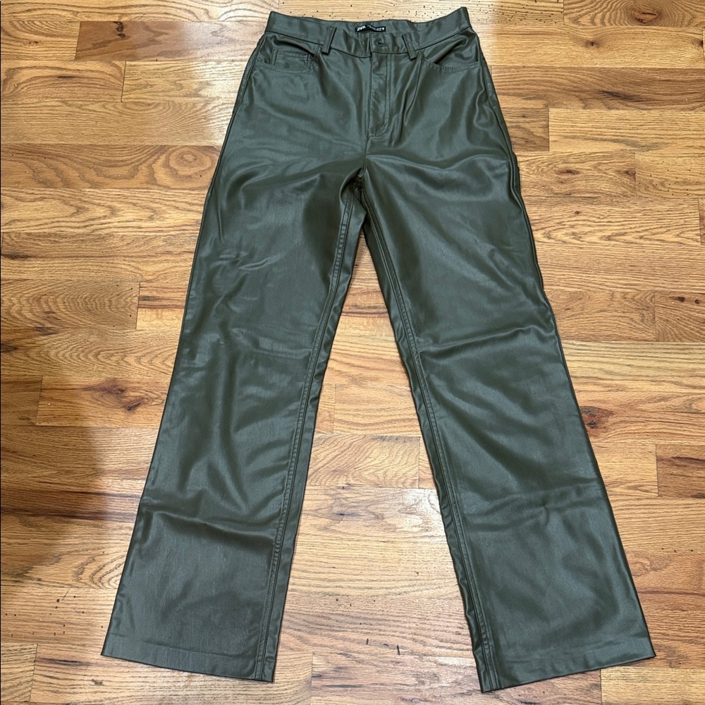Zara Olive Green Boot Cut Pants